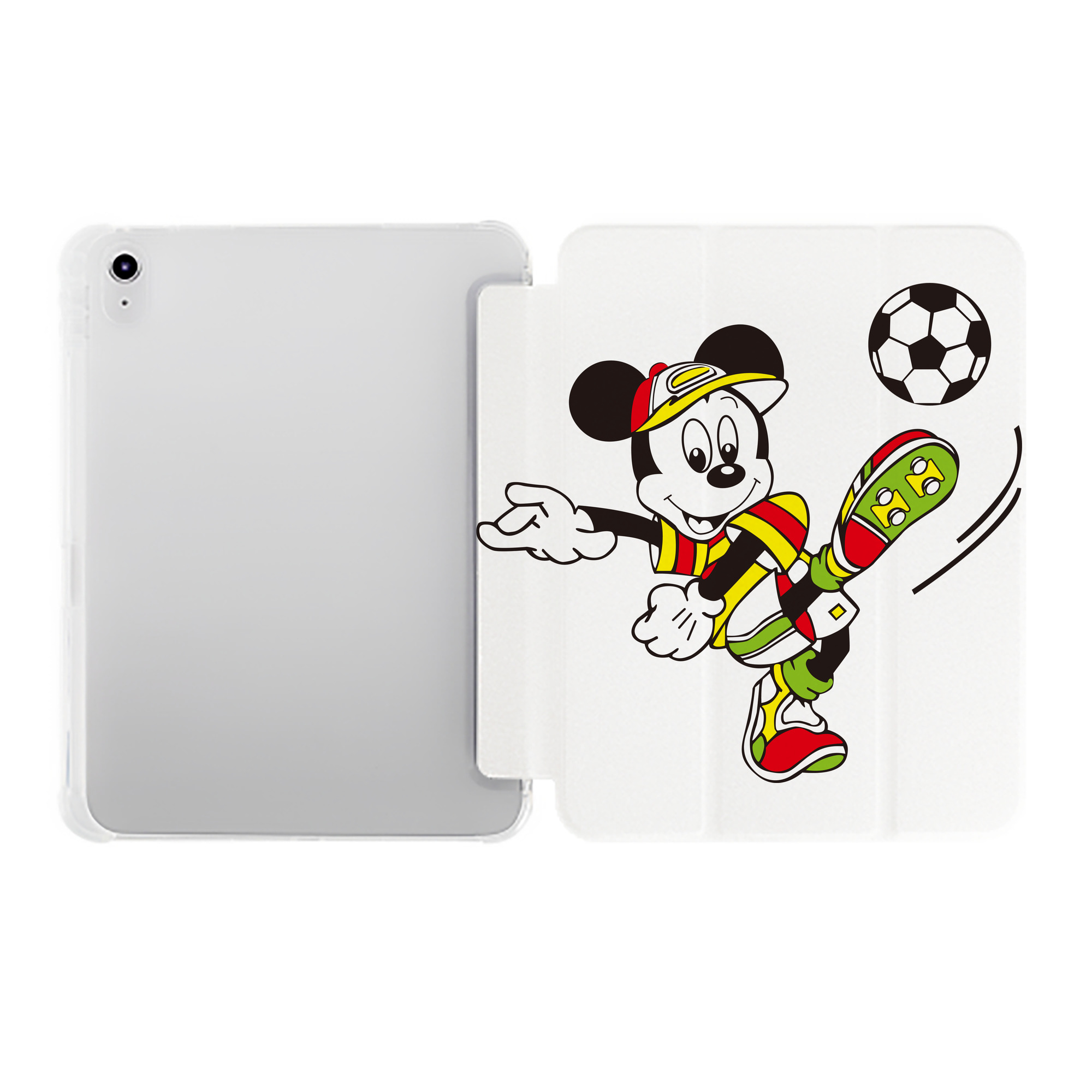 （画像用） ミッキーマウス Mickey Mouse IPad ケース ペン収納付き 三つ折りスタンド PUレザー×シリコン 対応機種9.5/10.5/10.9インチ